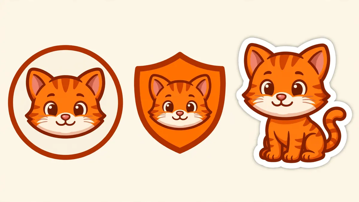 The same character used as avatar, badge and sticker