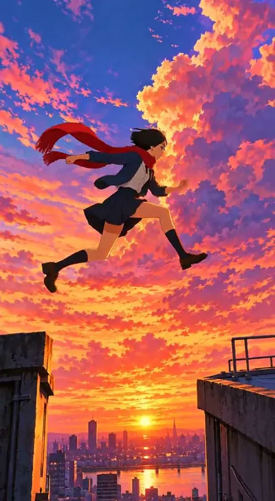 The girl sprints and: a 5 second 720p FLUX 3 Max clip with sound