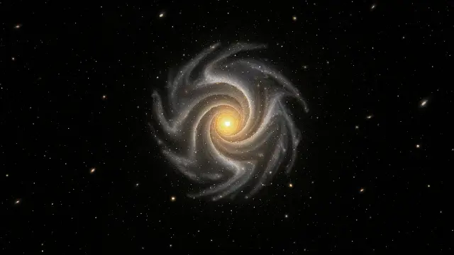 One small spiral galaxy in a great deal of empty black space