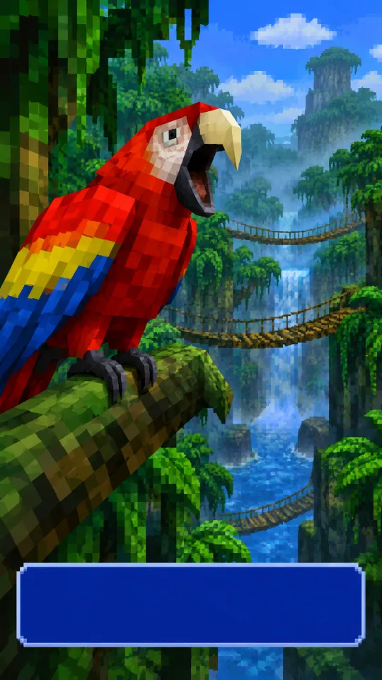 Pixel Quest Jungle: a picture of the style