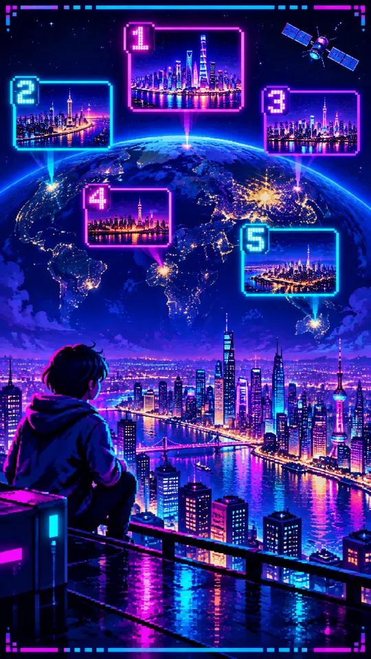 Neon Arcade City: a picture of the style