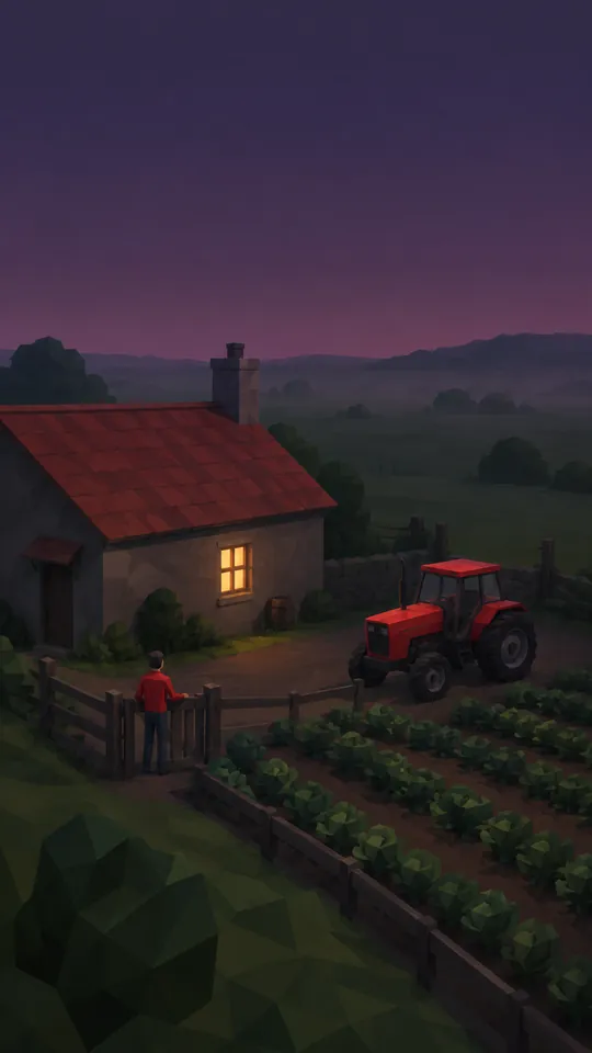 Low poly homestead: a picture of the look
